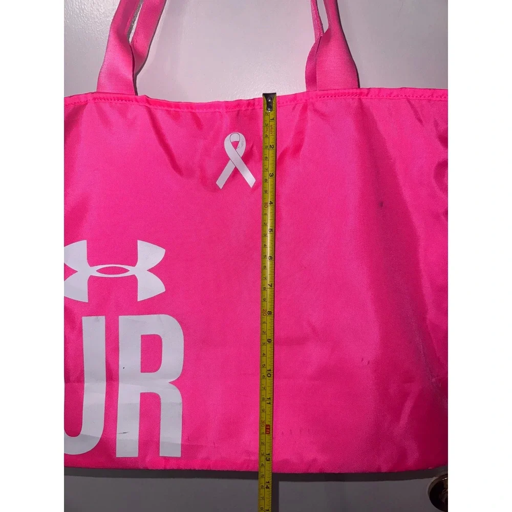 Under Armour Power In Pink Tote Bag Neon Pink Breast Cancer Awareness Gym Pouch